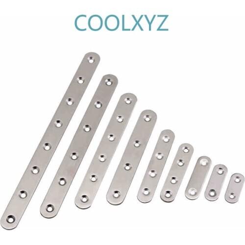 Stainless steel straight piece connector connection code straight piece iron flat angle furniture fixed 180 degree code 2Pcs