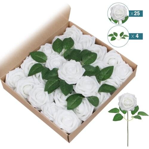 25Heads/Box Artificial Rose Flower Preserved Immortal 3 inches Diameter Mothers Day Gift Handmade Eternal Life Dried Flower