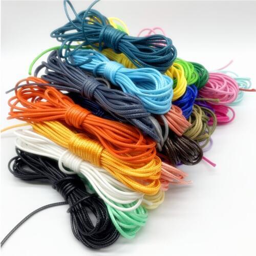 5yards 2mm Colorful Waxed Cotton Cord Waxed Thread Cord String Strap Necklace Rope For Jewelry Making For Shamballa Bracelet