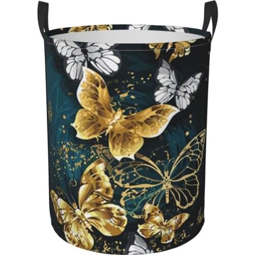 Butterfly Large Folding Laundry Basket Toy Storage Baskets Bin For Kids Dog Toys Clothes Organizer Laundry bucket