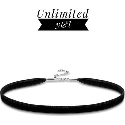 Black Velvet Collar Choker Necklaces for Women Fit Beads Charm Fashion Jewelry Gift Length Adjustable Necklaces 2018 New Arrival