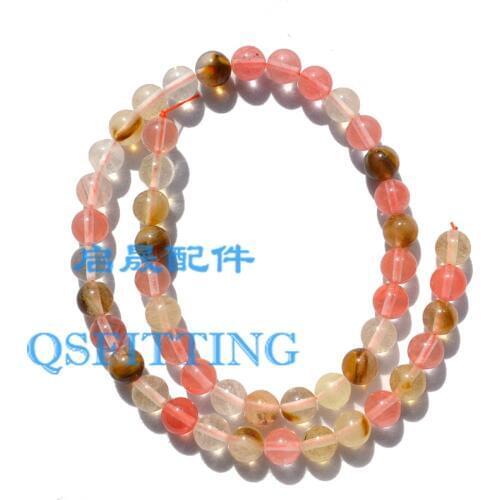 DIY fashion jewelry Accessory,8MM Nature Stone,Round Shape Pink Tourmaline,Nature Crytal