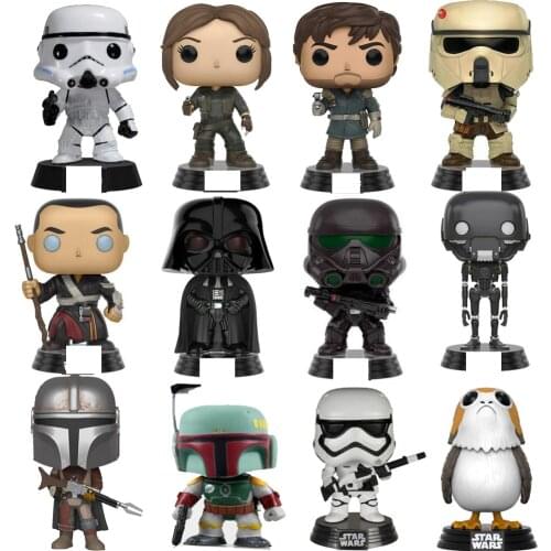A Star Wars Story The Mandalorian Boba Fett K-2SO Darth Vader Chewbacca Porg Action Figure Toys Childrens Birthday Gifts