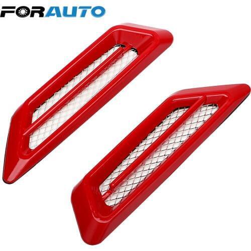 FORAUTO 1 Pair Car Hood Side Mesh Cover Stickers Car False Air Outlet Decoration Universal Auto Sticker and Decal Accessories
