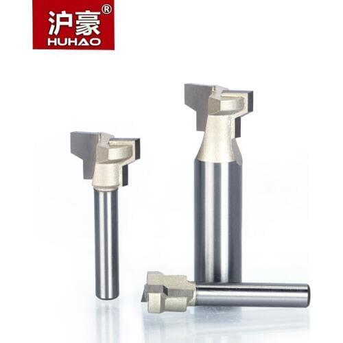 HUHAO 1pc 1/4" 1/2" Shank Woodworking Cutter Engraving Edge Trimmer Router Bit Drawer Knife T Type Cutter For Wood
