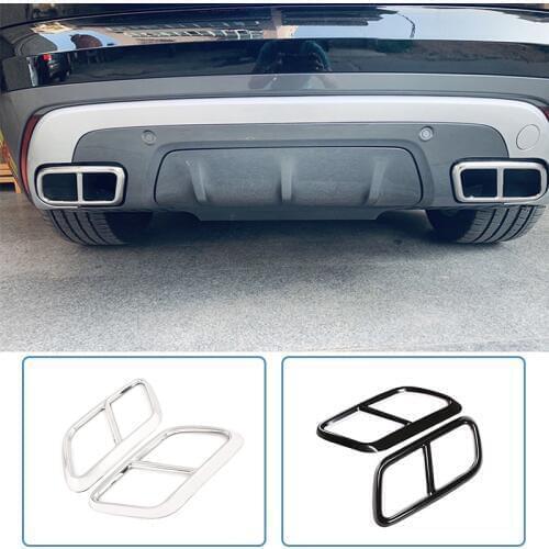 Stainless Steel For Land Rover Range Rover Velar Rear Exhaust Muffler Tail Pipe Cover 2017-2020 2pcs