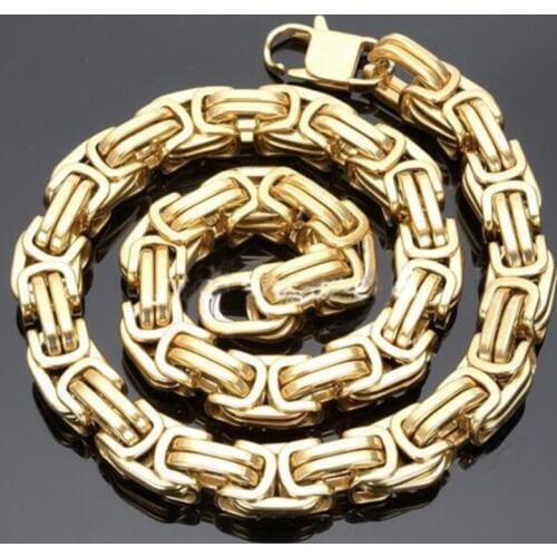 12/15MM Wide Top Design 316L Stainless Steel Gold Cuban Curb Chain Mens Necklace Or Bracelet Bangle Punk Jewelry 7"-40" Hotsale