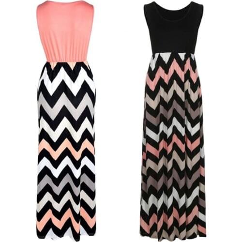 Summer Women Dress Striped Design Long Boho Dress Lady Sleeveless Beach Summer Sundrss Maxi Dress Female Sexy Clothing For 2021