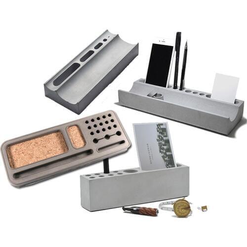 Multi-functional concrete pen holder silicone mold mobile phone holder mold cement business card holder mold