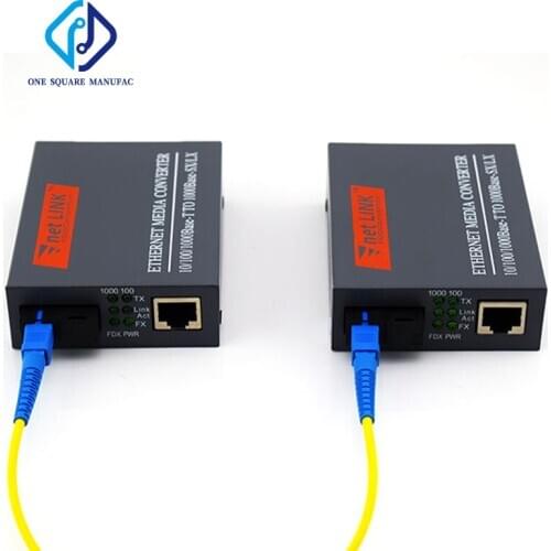 NetLink HTB-GS-03 A/B Fibra Media Converter 20km 10/100/1000Mbps SC RJ45 Single-Mode Port Transceiver External Power Supply
