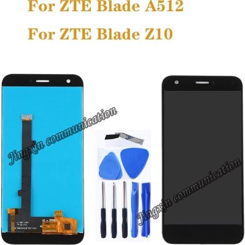 New 5.2'' for ZTE Blade A512 full LCD + touch screen digitizer component replacement for ZTE Z10 DISPLAY black/ white