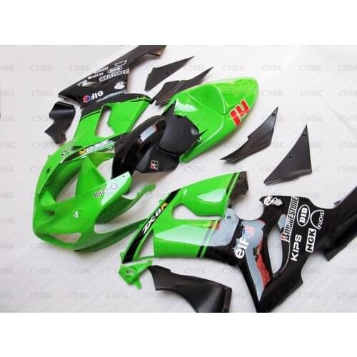 For Kawasaki ZX6r 2005 - 2006 Fairings Ninja ZX-6r 2005 Green Black Abs Fairing for Kawasaki ZX6r 2006 Fairings Unpainted