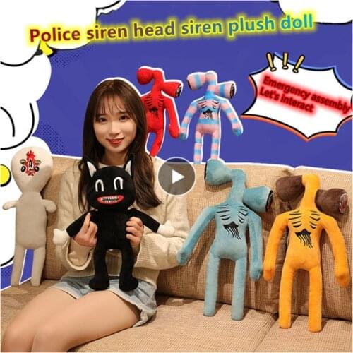 Siren Head Plush Toy White Black Cartoon Cat Sirenhead Peanut Anime Plushie Horror Stuffed Figure for Children Birthday Gifts