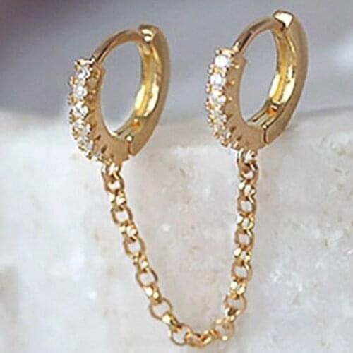 Simplicity Fine Binaural Pierced Accessories Earrings for Women Chain Dangle Earrings Korean Fashion Trending Products 2021