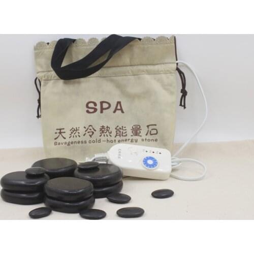 Size 6*8cm 5pcs/lot Hot Stone Therapy Power Stone Rock stone massage body lava oil energy stone and heating box bag
