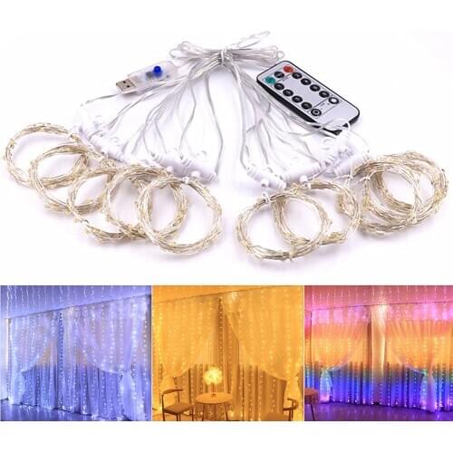 Christmas Decoration For Home 3m 100/200/300 Remote Control LED Curtain String Light Flash Fairy Garland Party Wedding New Year