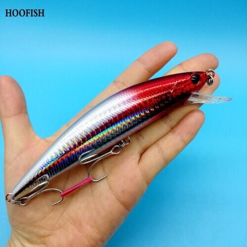 HOOFISH 4PCS/LOT Big Sinking Minnow Lure 61g/13.5cm 4colors Deep Sea Trolling Fishing Lure Artificial Bait Fishing Tackle