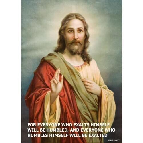 Jesus Christ Humbled Quote Art print Silk poster Home Wall Decor