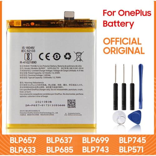Original OnePlus Replacement Battery BLP657 For OnePlus 6 6T 7 7T BLP699 7 Pro 7T Pro OnePlus 5 5T BLP571 For OnePlus 1 2 3 3T