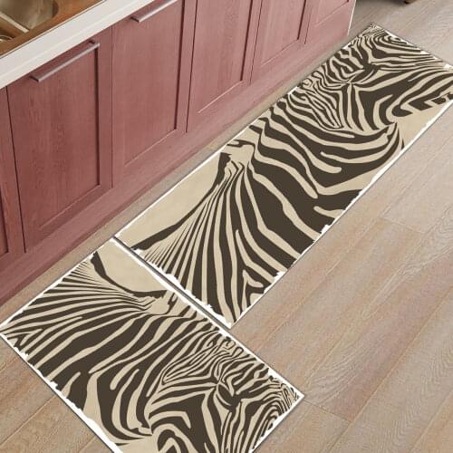 Outdoor Entrance Doormats Zebra Retro Stripes Kitchen Bathroom Long Non-slip Rug Living Room Bedroom Welcome Carpet