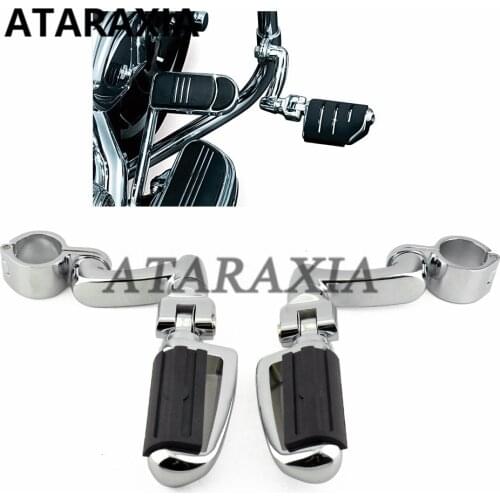 Motorcycle Footpeg Clamp 32mm 1.25" Highway Engine Guards Foot Pegs Mount Kit Angled Footrest For Harley Dyna XL 883 1200