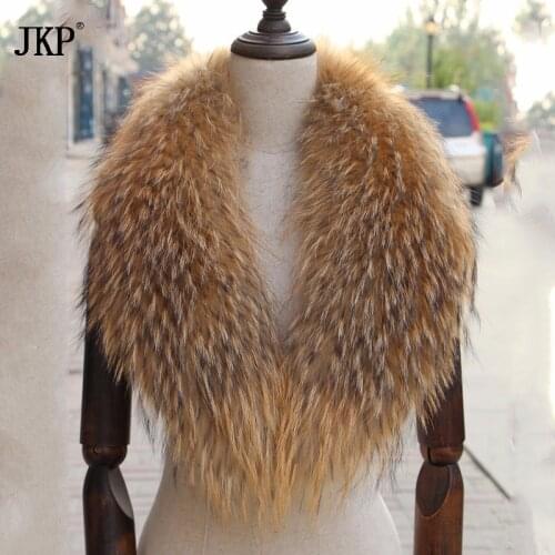 100% real natural raccoon fur collar fur coat womens sweater neck scarves raccoon fur collar