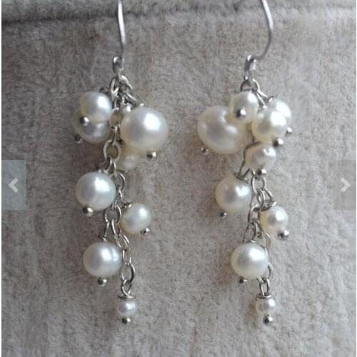 Favorite Pearl Earrings Small Size 2-7mm White Color Handmade Real Freshwater Pearl Silver Fine Jewelry Charming Wedding Women G