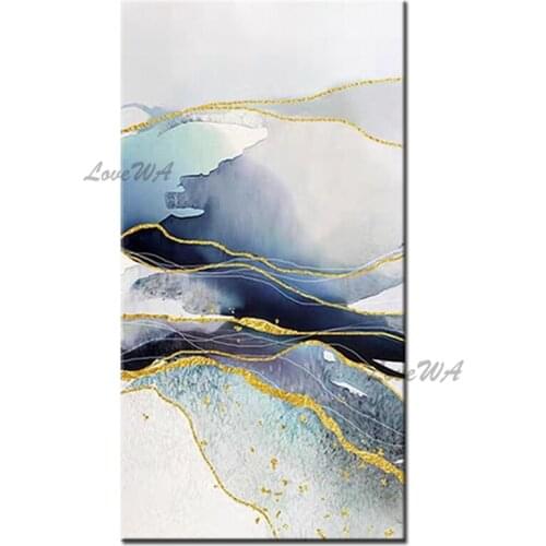 Texture Gold Foil Abstract Art Pure Hand-painted Canvas Oil Painting Modern Home Wall Art Decor Hangings Paintings Piece Artwork