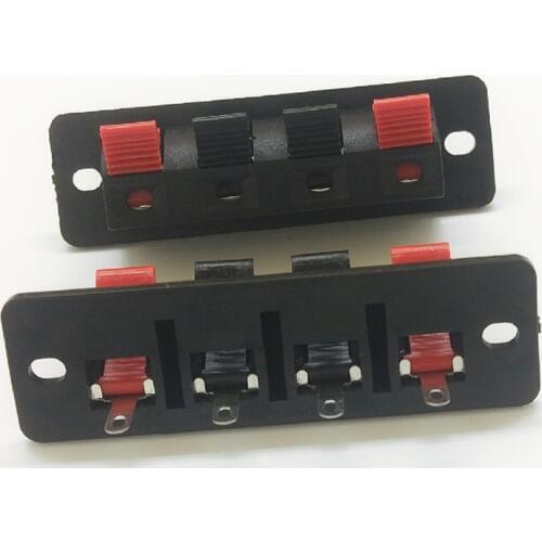 10pcs 4P Audio Speaker Terminal Double Spring Clip Jack Plug Socket