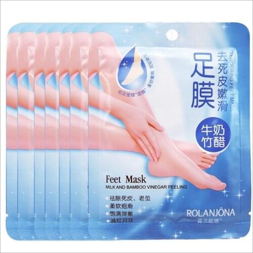 20Pairs = 40 Pieces Milk Bamboo Vinegar Foot Mask Exfoliating Moisturizing Socks Feet Mask Peeling Dead Skin Remover