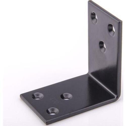 Black Corner angle iron reinforcing connections wide L 3.2x60x60x40 4pcs