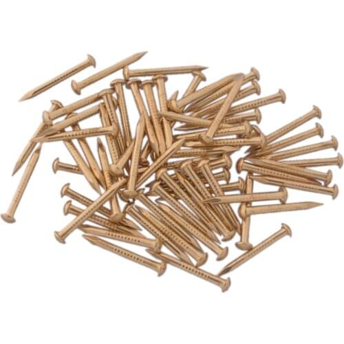 50pcs 21X2MM Chinese Archaize Round Head Gold Antique Pure Copper Bronze Wooden Nails for Furniture DIY Decorative Boxes