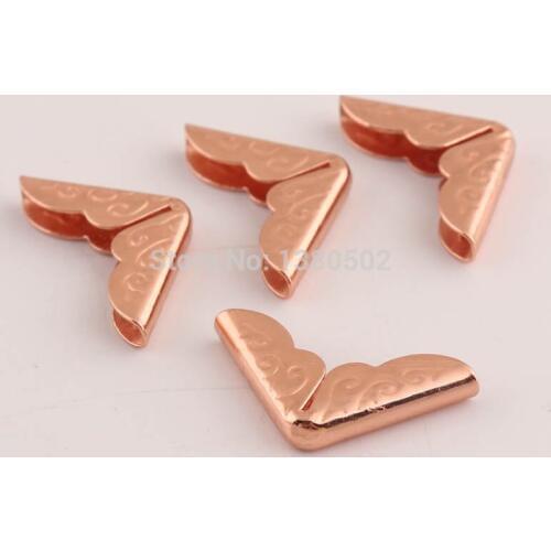 50pcs/lot rose gold color 14mm metal Corner menu Books Scrapbooking Corner Protectors garment decoration