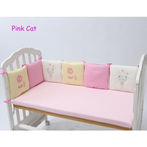6pcs 30*30cm embroidery Plush Baby Crib Protector Pad Cot Bumpers juego de cuna Bumpers For Baby Bedding Crib Cotton Infant
