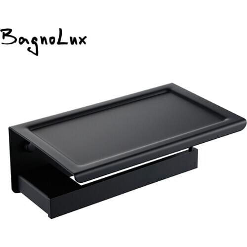 Bathroom Accessories SUS304 Matte Black Or Brushed Finish Toilet Paper Roll Holder Wall Mount Bathroom Toilet Tissue Holder