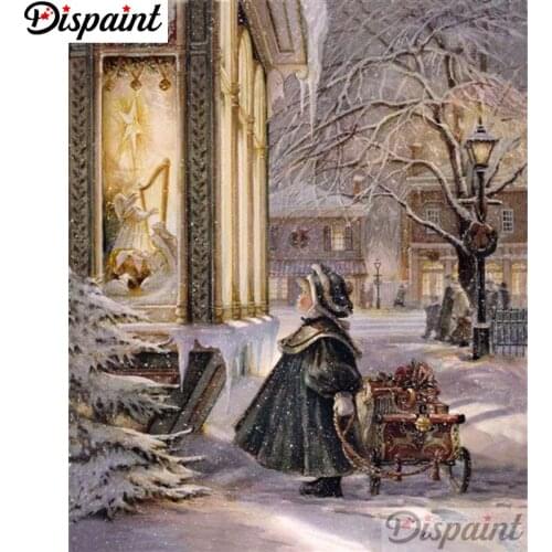 Dispaint Diamond Painting Cross Stitch "Cartoon girl scenery" Diamond Embroidery Full Square/round Rhinestone Of Picture A27425