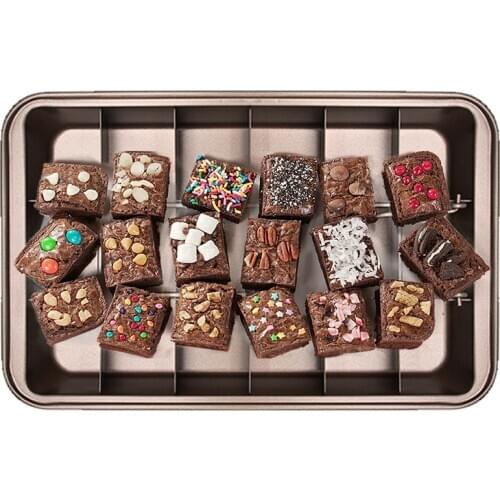 18 Cavity Cake Pan Non-Stick Square Shape Bread Mold Pan Stainless steel Baking Tools Professional Bakeware