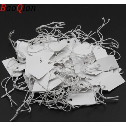 100PCS Kraft Paper Price Tag Card Wedding Notes Label White Blank Price Tag Gift Tag 26x13mm