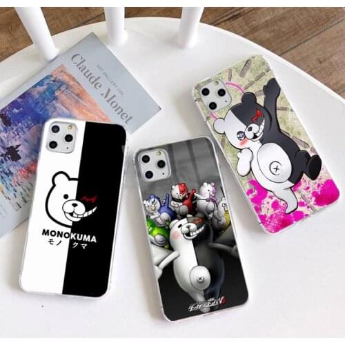 Cute Kumamon Danganronpa Monokuma Phone Case for iphone 12 pro max mini 11 pro XS MAX 8 7 6 6S Plus X 5S SE 2020 XR cover