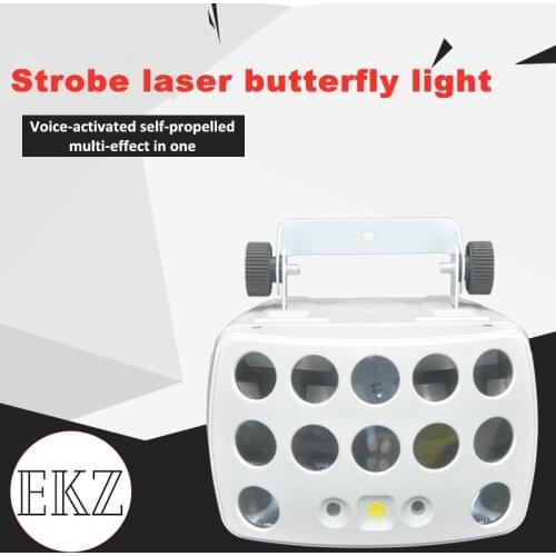 DJ Laser Beam Flash 3IN1 Colorful LED Butterfly Light,Remote Control Laser+Beam+Strobe Stage Lighting For Party KTV Nightclub