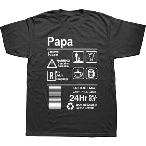 Papa Fathers Day Gift Funny Birthday Present for Super Dad Father T-shirt Men Summer Cotton Short Sleeve O Neck T Shirt Tops Tee