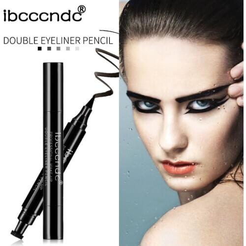 Hot Selling Ibcccndc Double Headed Stamp Eyeliner New Products Makeup Triangle Waterproof Eyeliner Cosmetic Gift for Women