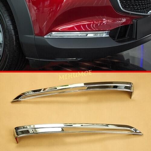 Chrome Car Front Fog Lights Cover Lamps Trim For Mazda CX30 CX-30 DM 2020-2021