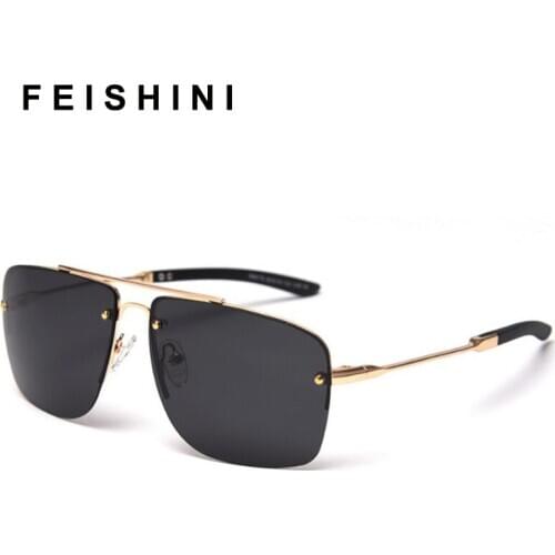 Quality Night Vision Glasses Driver Eyeglasses Polarized Sunglasses Men Rimless Yellow Driving Goggles Photochromic Outdoors