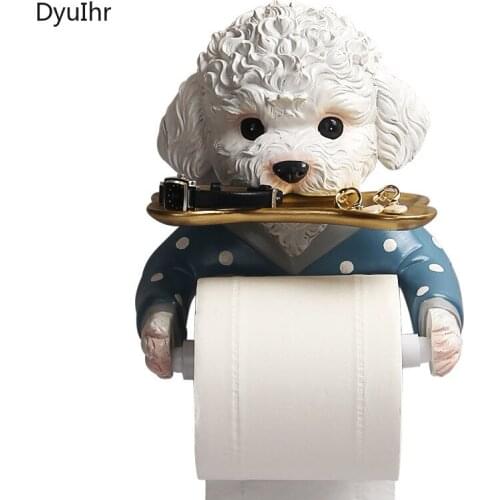 Creative animal wall-mounted tissue box creative toilet roll paper tube drawer shelf free punch bathroom accessories home decor