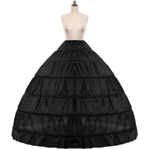 Hot Sale 3 Color Plain Dyed Women Wedding Petticoats 6 Layers Of Steel Rings Bridal Underskirts For Wedding Dress