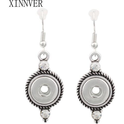 Hot Sale Bohemian Vintage Metal Drop Earrings Xinnver Snaps Button Earrings Fit 12mm Snaps Jewelry For Women ZI086