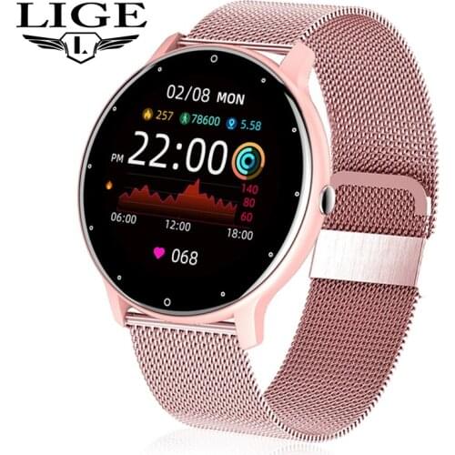 LIGE 2021 Fashion Smart Watch Ladies Heart Rate Blood Pressure Multifunctional Sport Watch Men Woman Waterproof Smartwatch Women