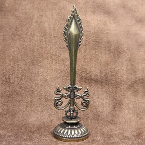 Copper Manjushri Wisdom Sword Tibetan Nepal Buddhist Sacrifice Talisman Instrument Putting Home Decor Figurines Crafts Accessory