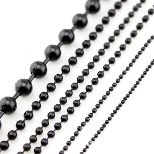 10Yards New Dia 1.5/2/2.4mm Metal Iron Ball Bead Link Chains Bulk Black Rosegold Gold Necklace Chain Findings For JewelryColor